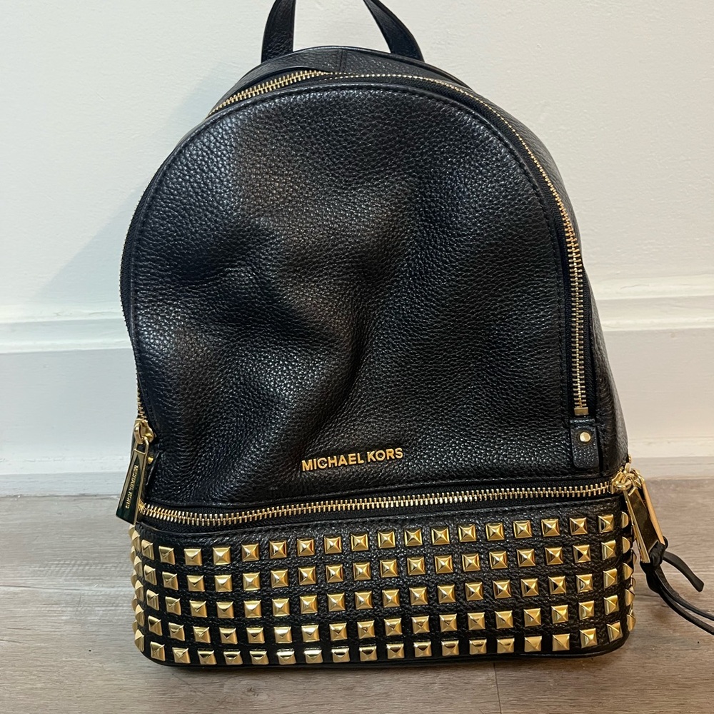Michael Kors Black & Gold Backpack